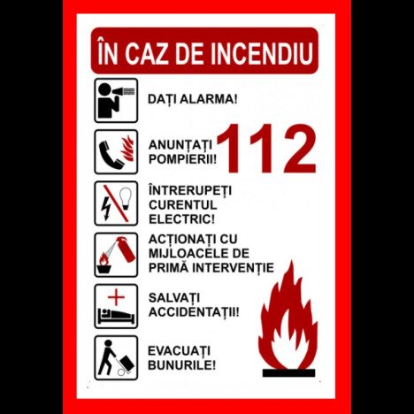 Placuta 112 in caz de incendiu